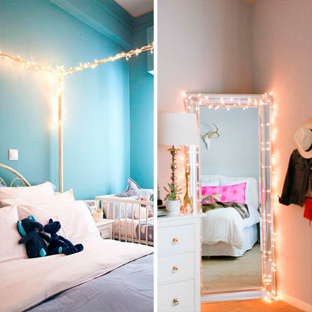 4 decorando o quarto com luzes de natal