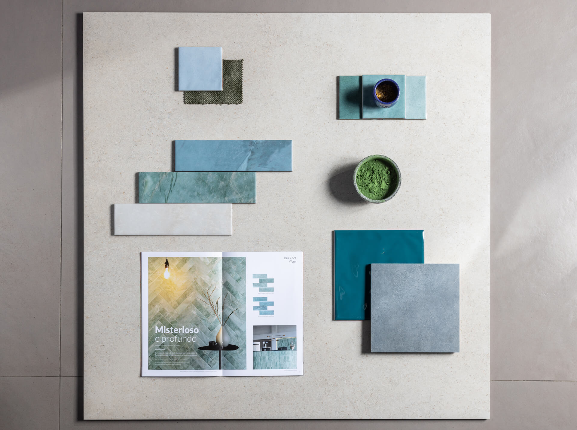 Moodboard de arte de ladrillo