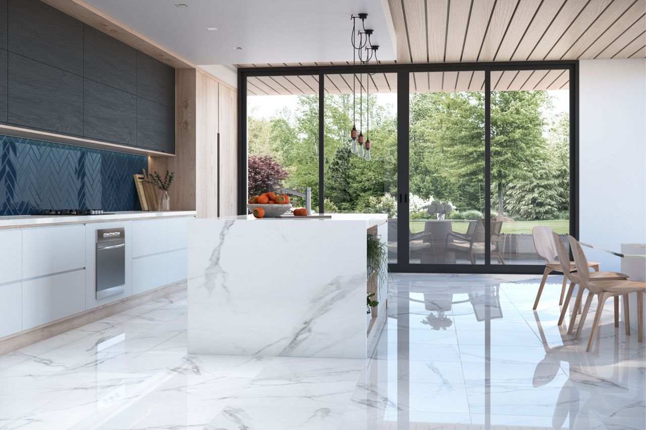 Revestimentos em grandes formatos conquistam cada vez mais espaço em bancadas